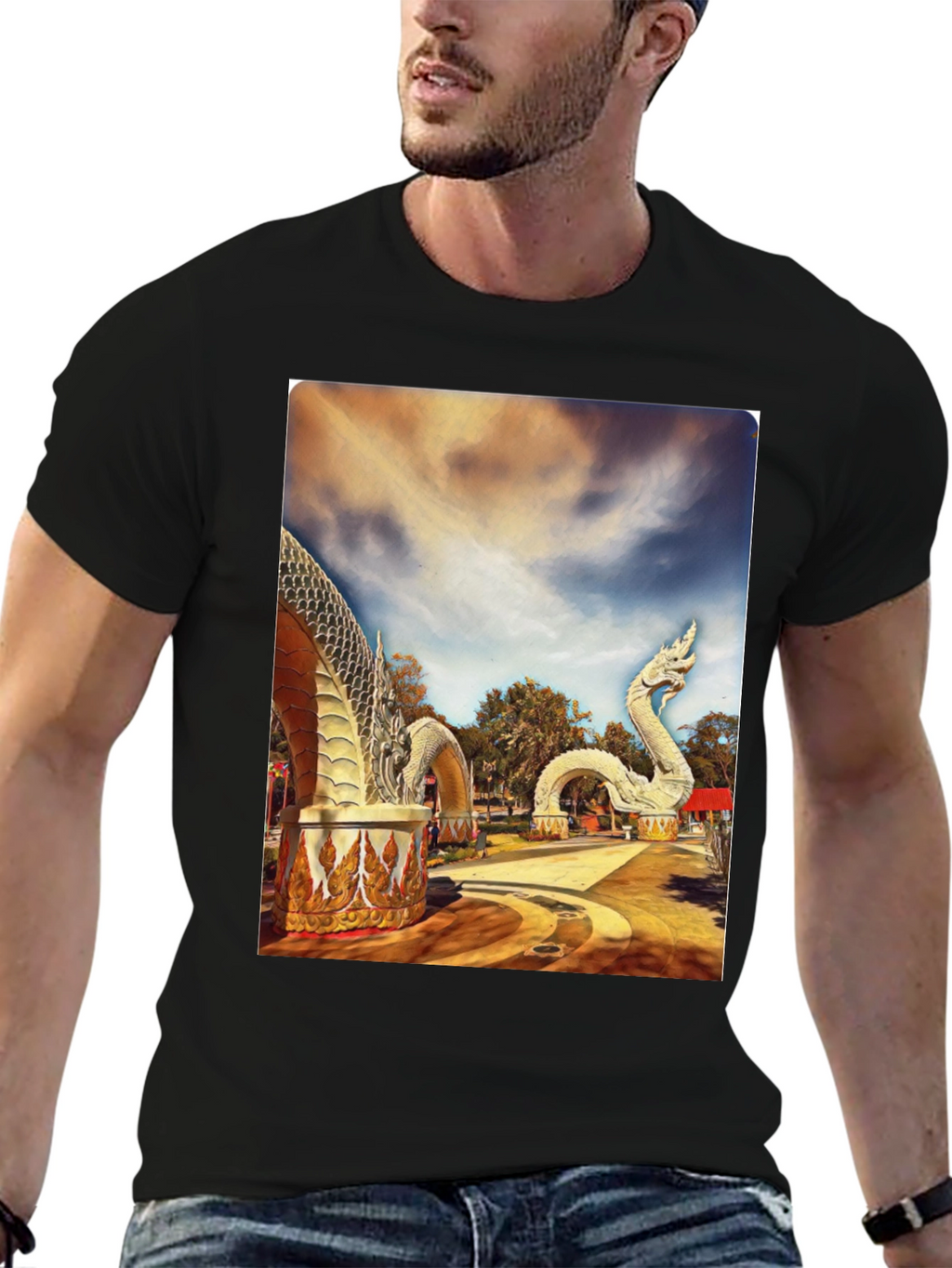 Naga Statue Graphic T-Shirt