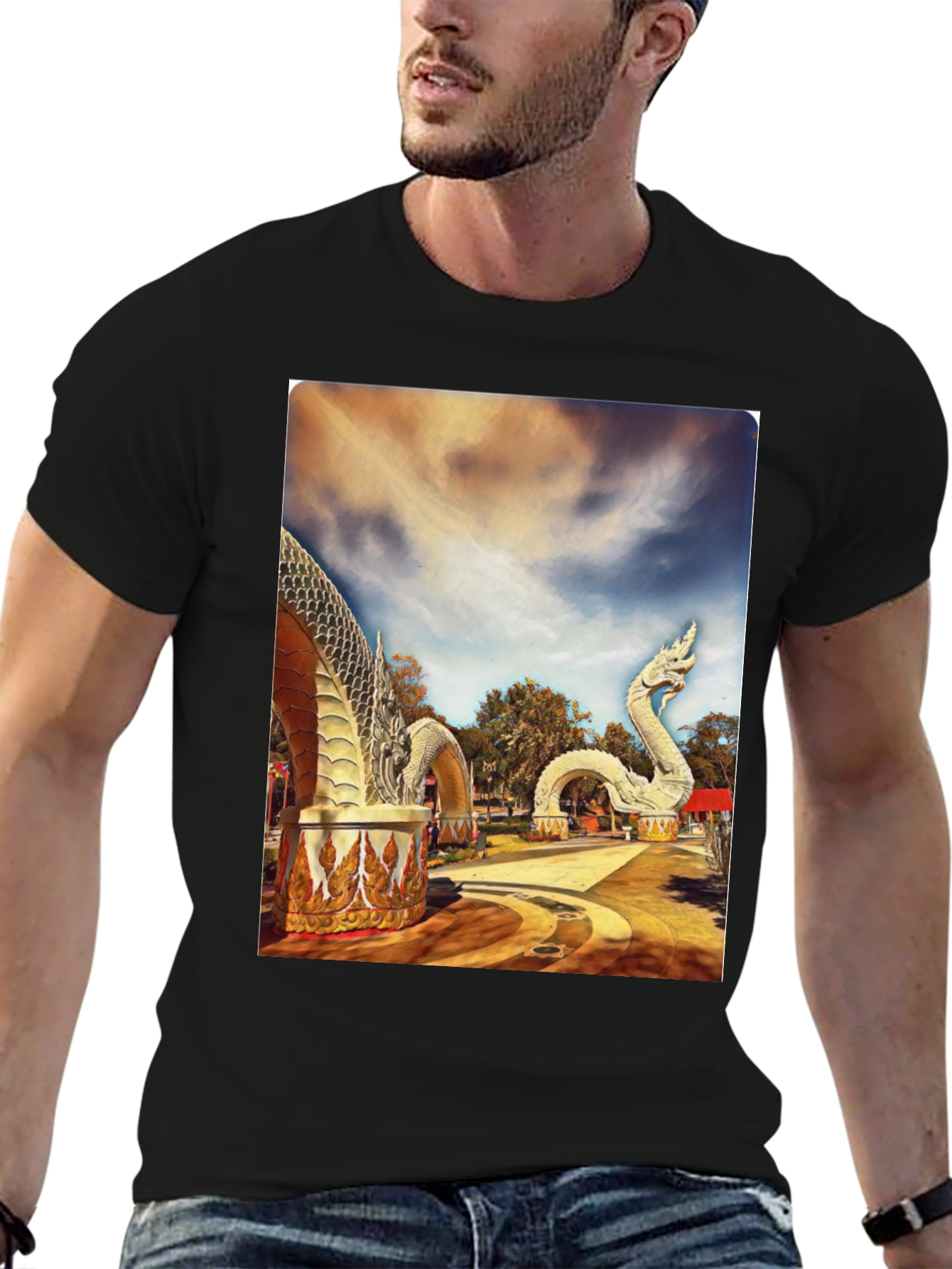 Naga Statue Graphic T-Shirt