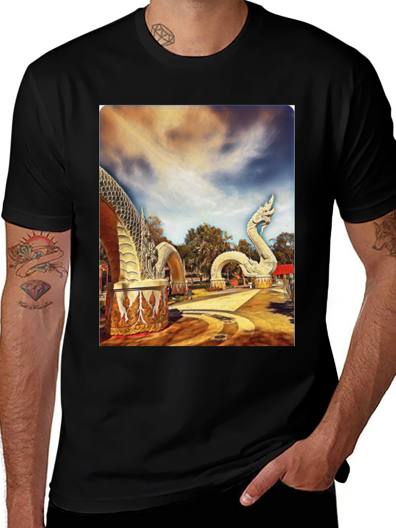 Naga Statue Graphic T-Shirt