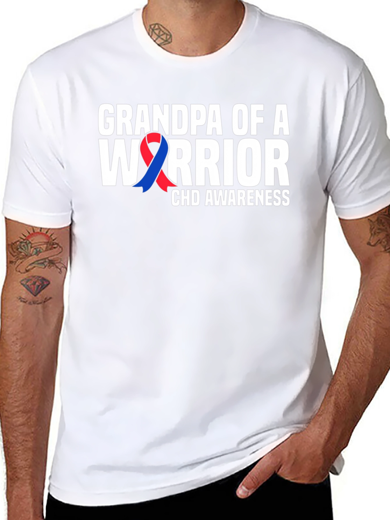 Grandpa of a Warrior CHD Awareness T-Shirt