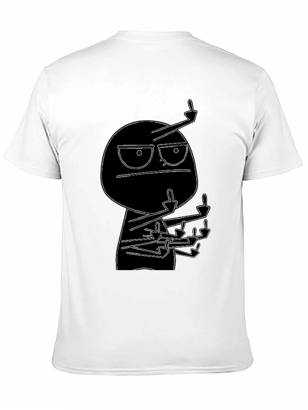 Black Graphic Tee: Rude Dude Cartoon T-Shirt