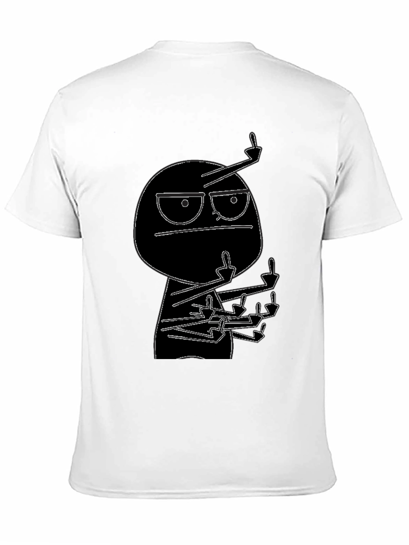Black Graphic Tee: Rude Dude Cartoon T-Shirt