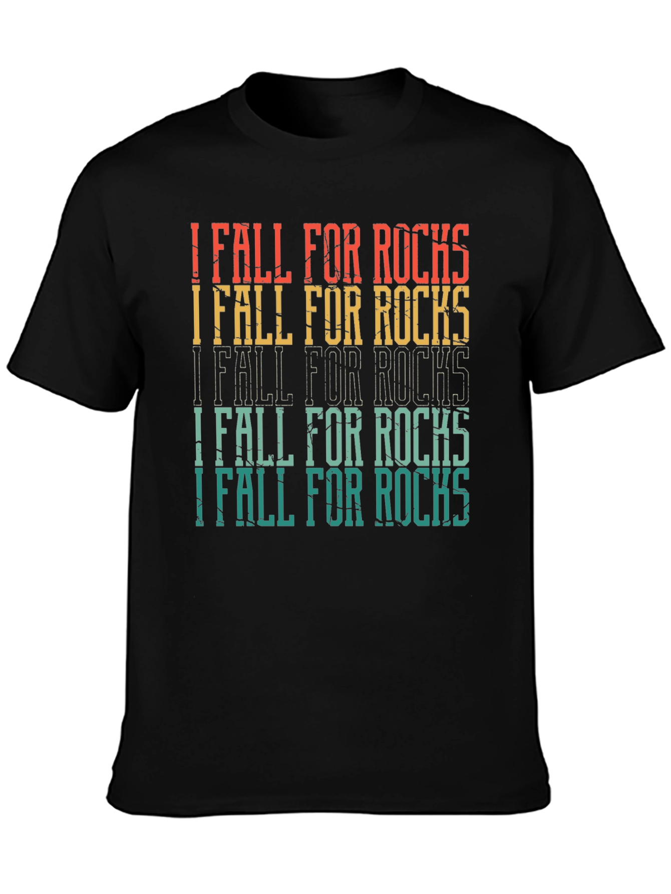 I Fall For Rocks Retro Style Graphic Tee
