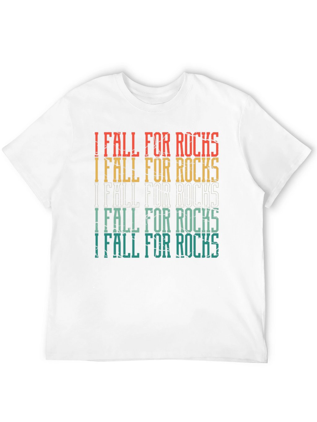 I Fall For Rocks Retro Style Graphic Tee