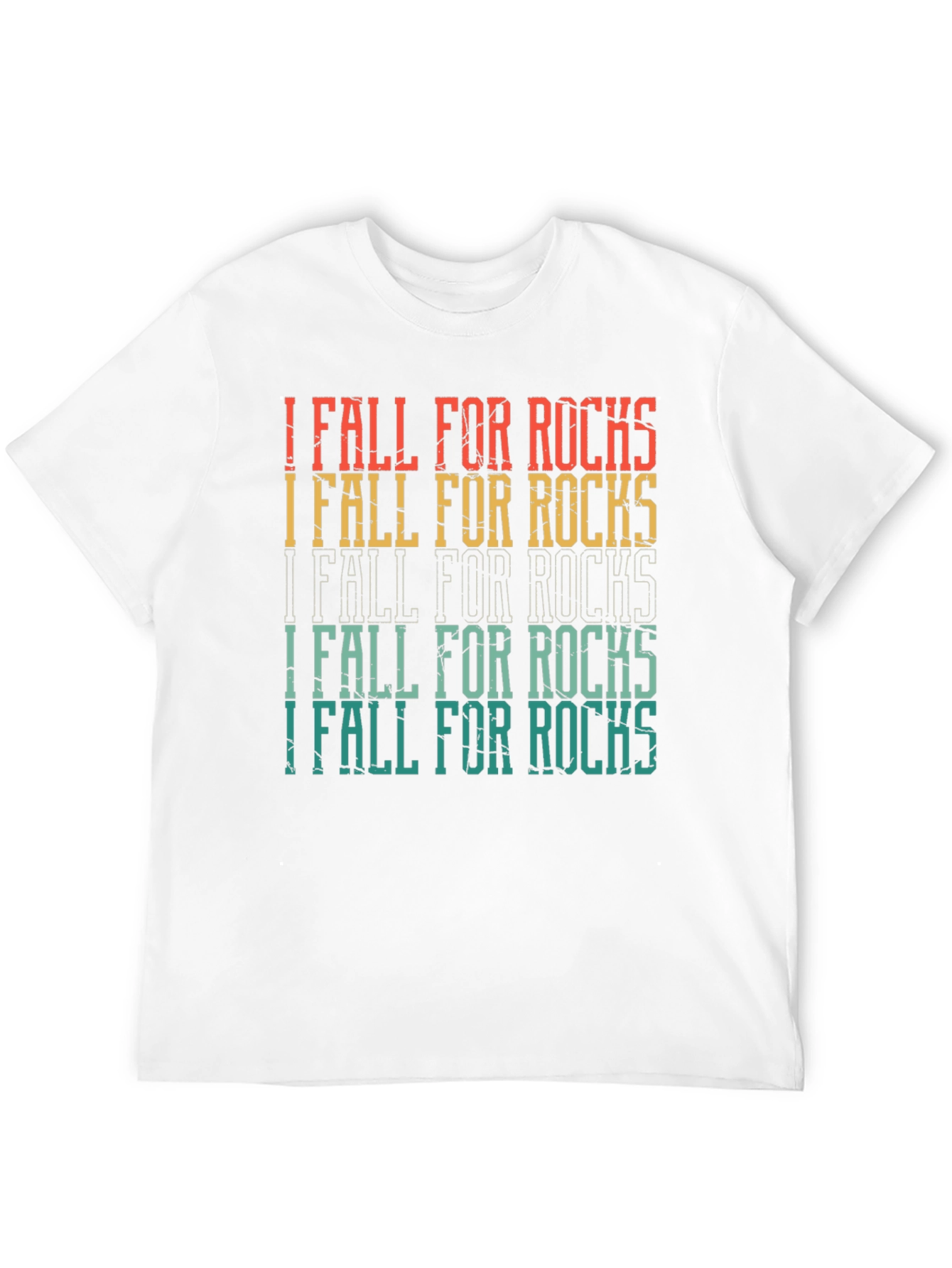I Fall For Rocks Retro Style Graphic Tee