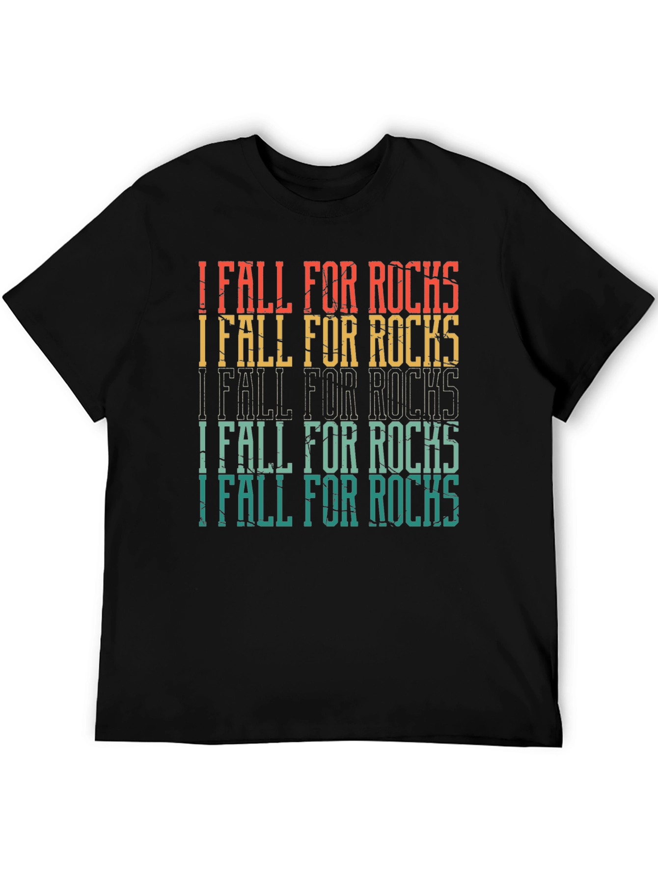 I Fall For Rocks Retro Style Graphic Tee