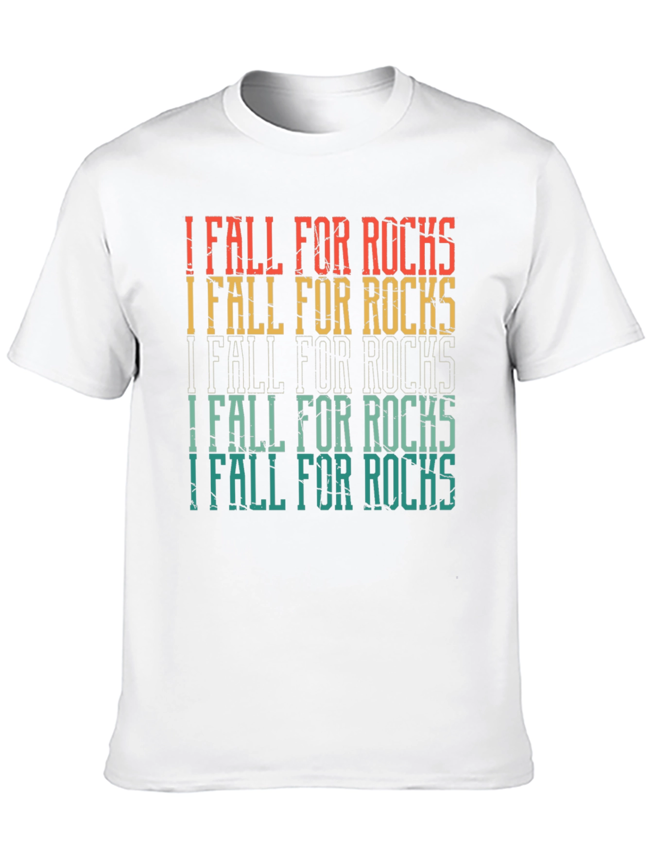 I Fall For Rocks Retro Style Graphic Tee
