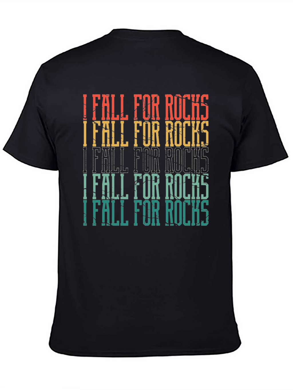 I Fall For Rocks Retro Style Graphic Tee