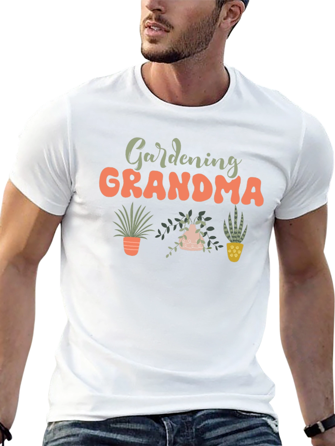 Gardening Grandma Black T-Shirt
