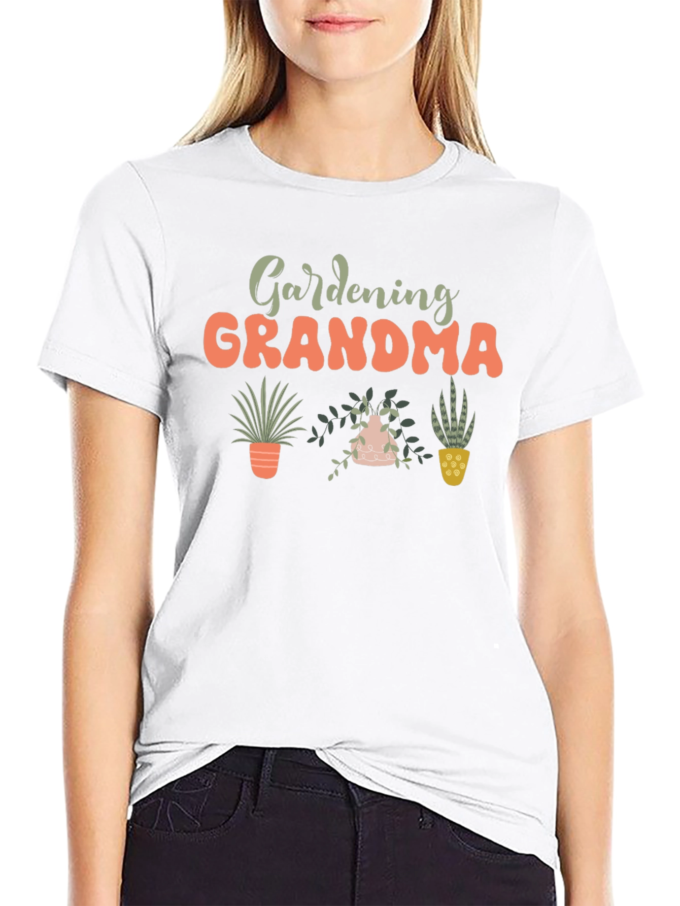 Gardening Grandma Black T-Shirt