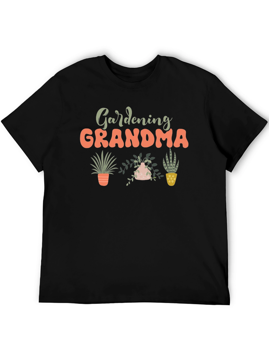 Gardening Grandma Black T-Shirt