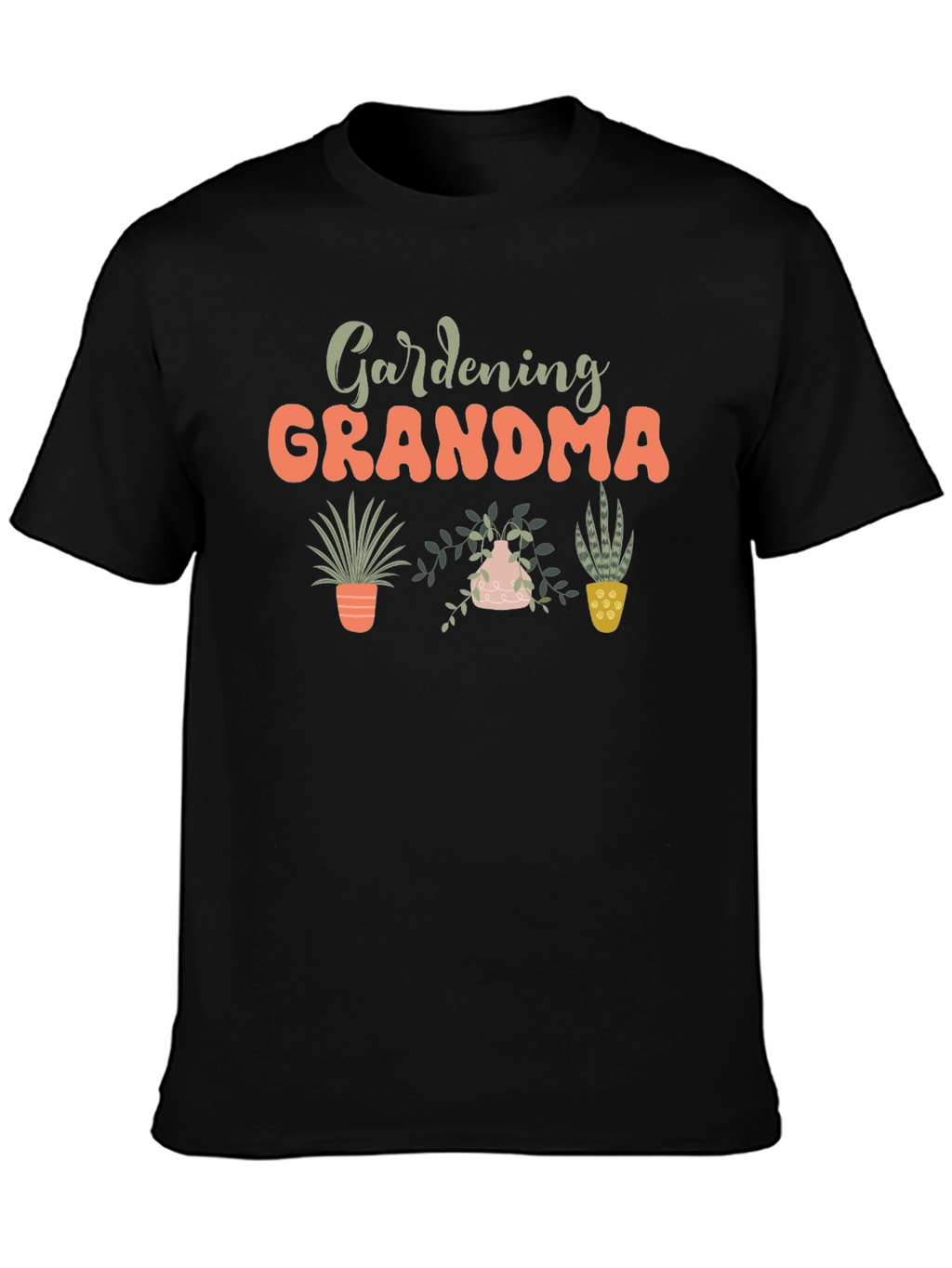 Gardening Grandma Black T-Shirt