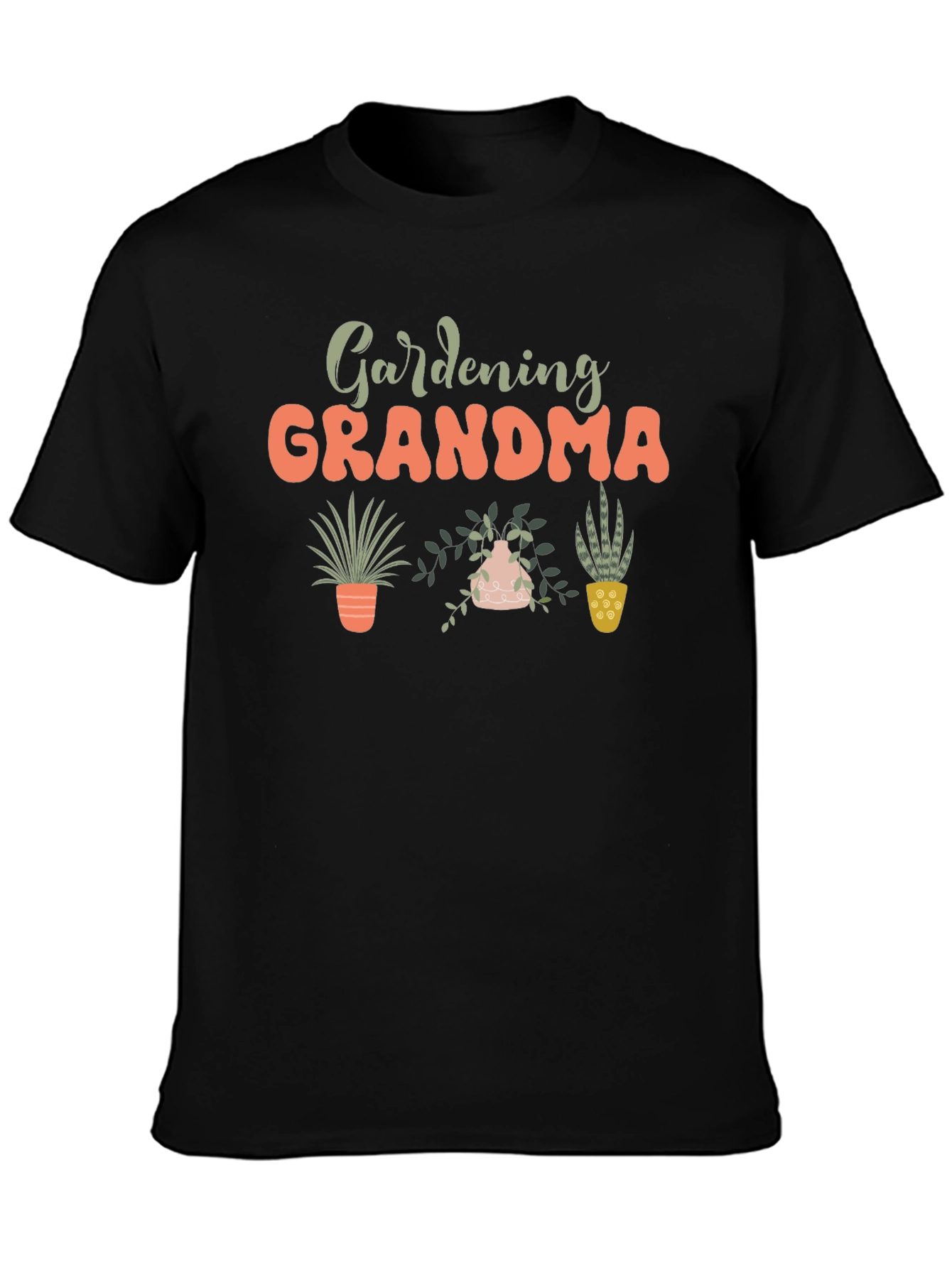 Gardening Grandma Black T-Shirt