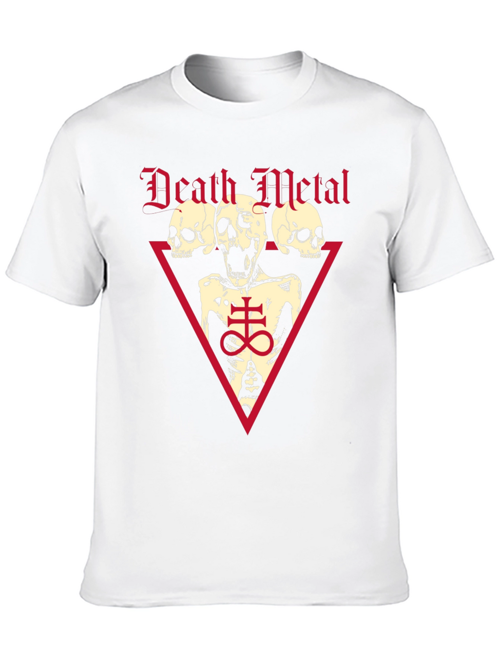 Death Metal Graphic Tee - Black Cotton Skull T-Shirt