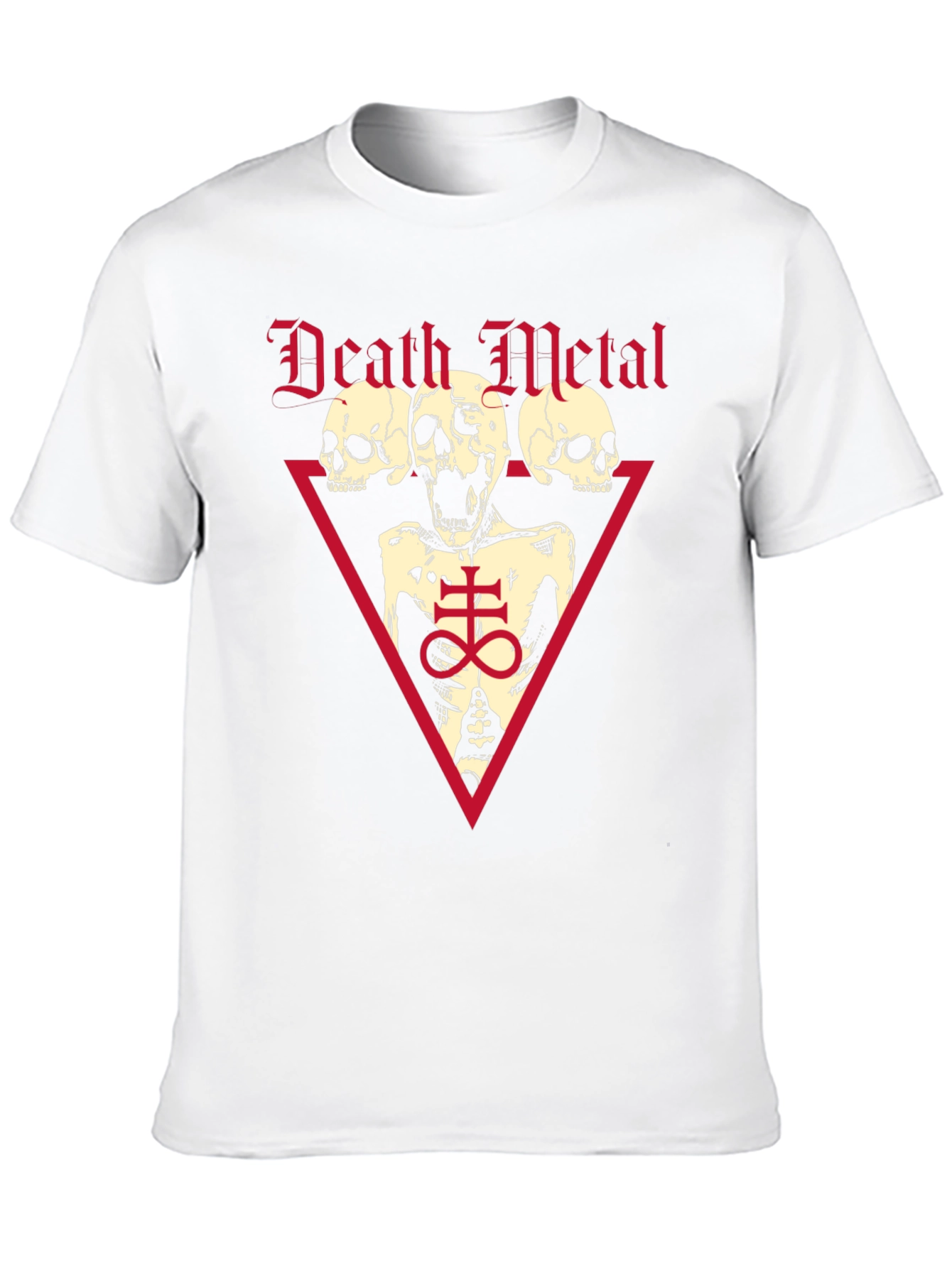 Death Metal Graphic Tee - Black Cotton Skull T-Shirt
