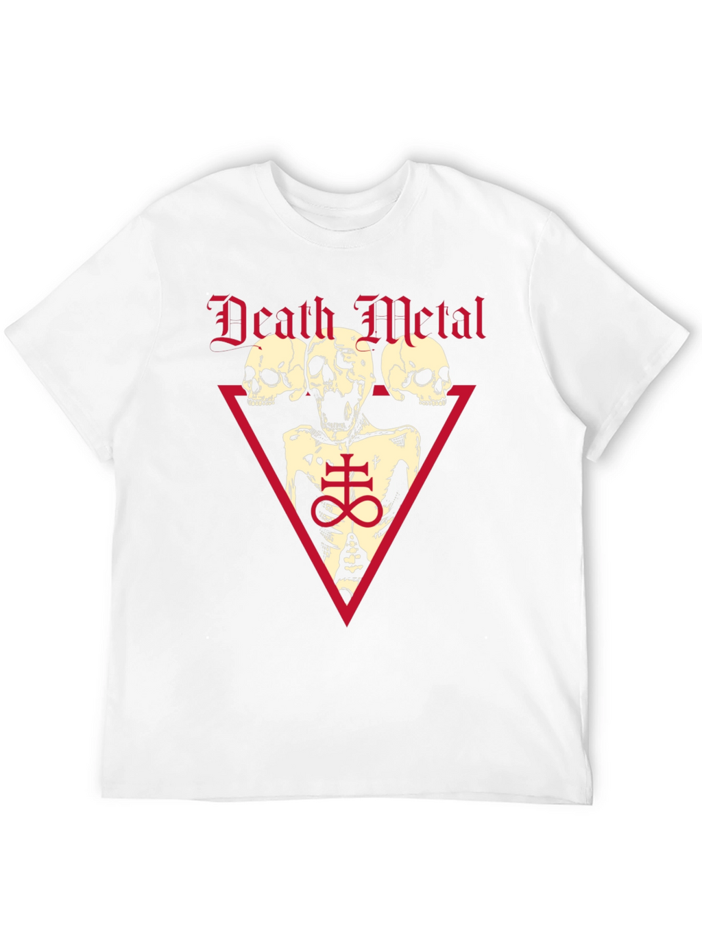 Death Metal Graphic Tee - Black Cotton Skull T-Shirt