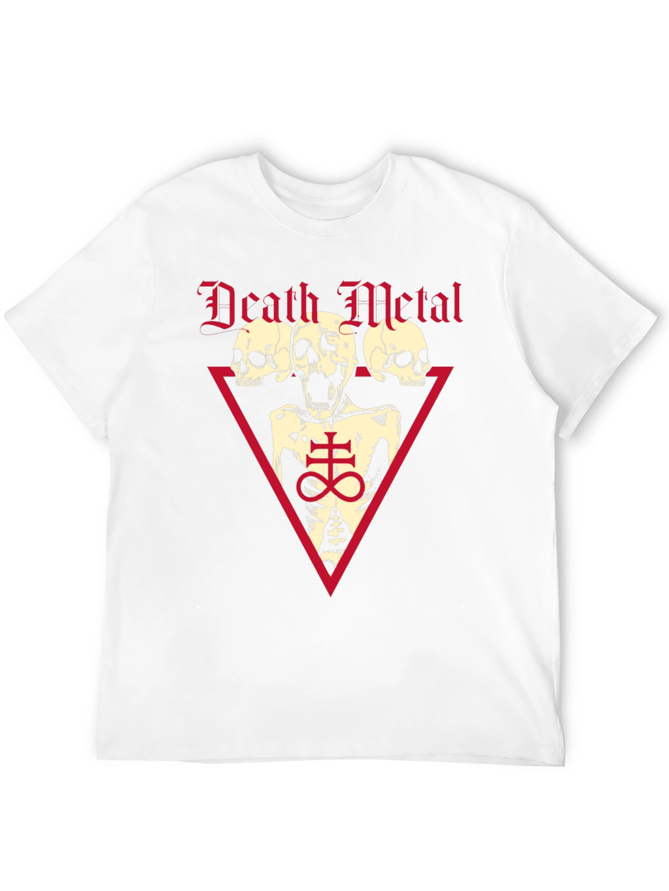 Death Metal Graphic Tee - Black Cotton Skull T-Shirt
