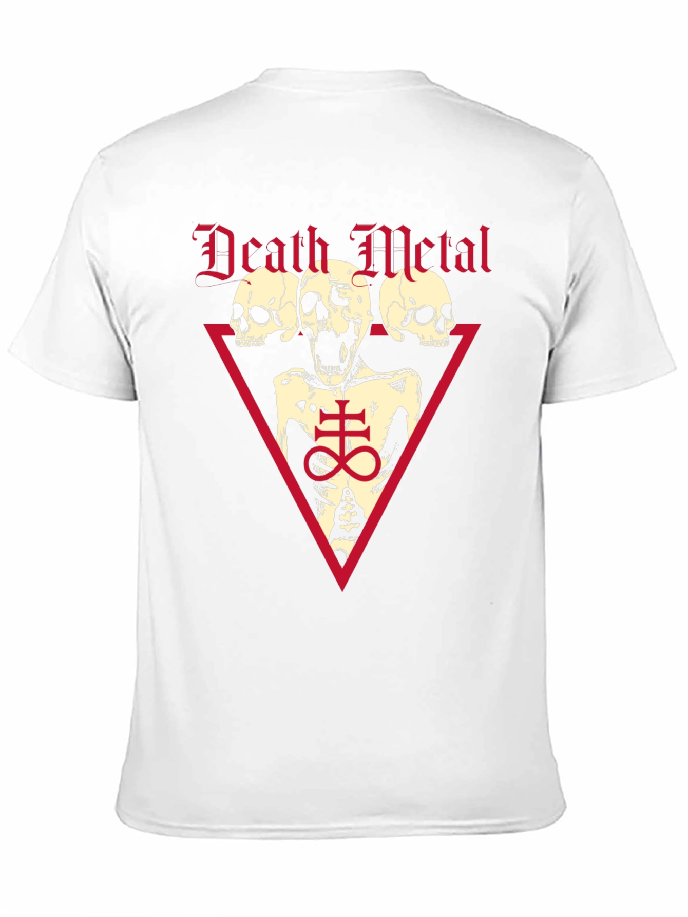 Death Metal Graphic Tee - Black Cotton Skull T-Shirt