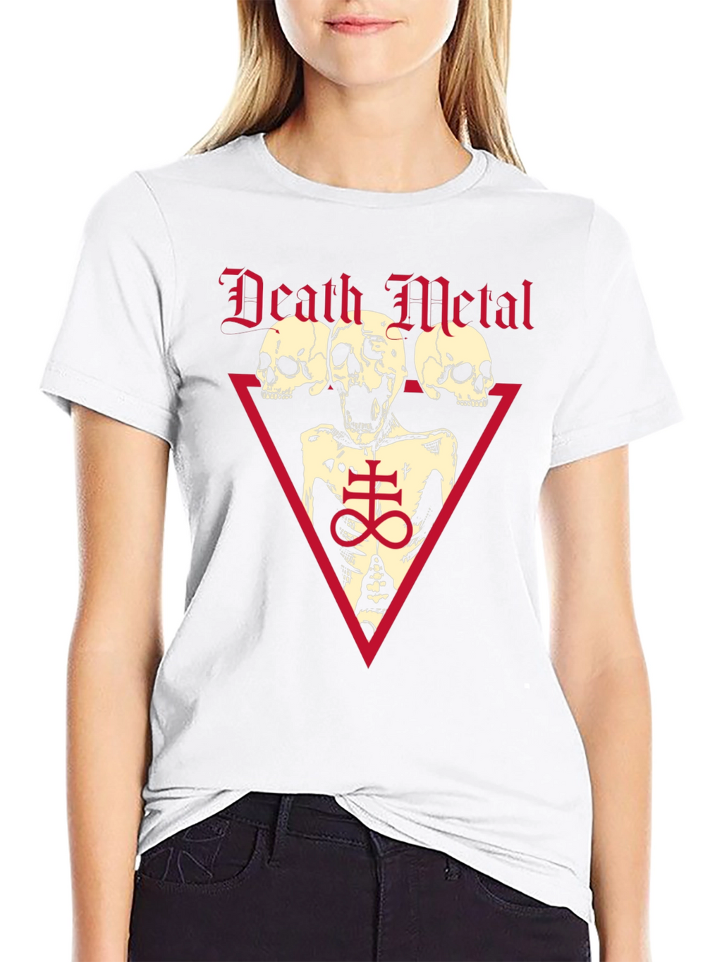 Death Metal Graphic Tee - Black Cotton Skull T-Shirt