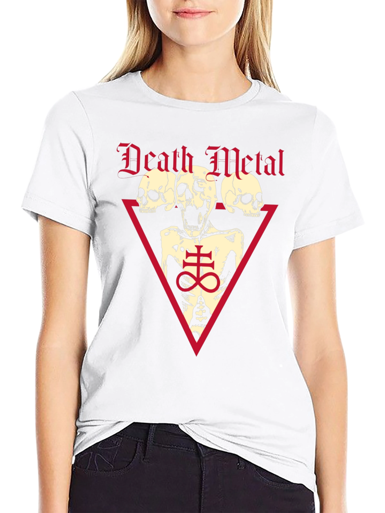 Death Metal Graphic Tee - Black Cotton Skull T-Shirt