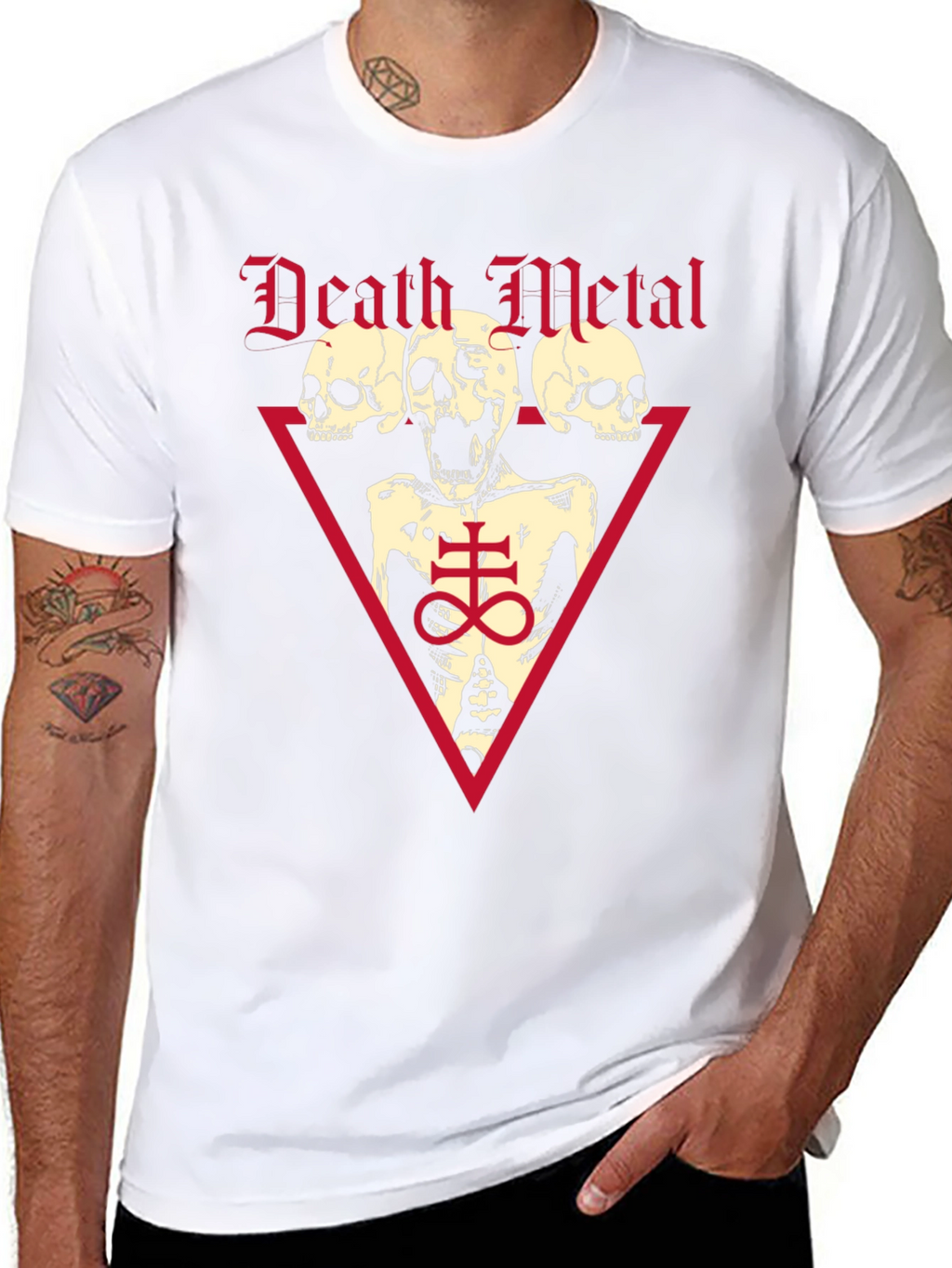 Death Metal Graphic Tee - Black Cotton Skull T-Shirt