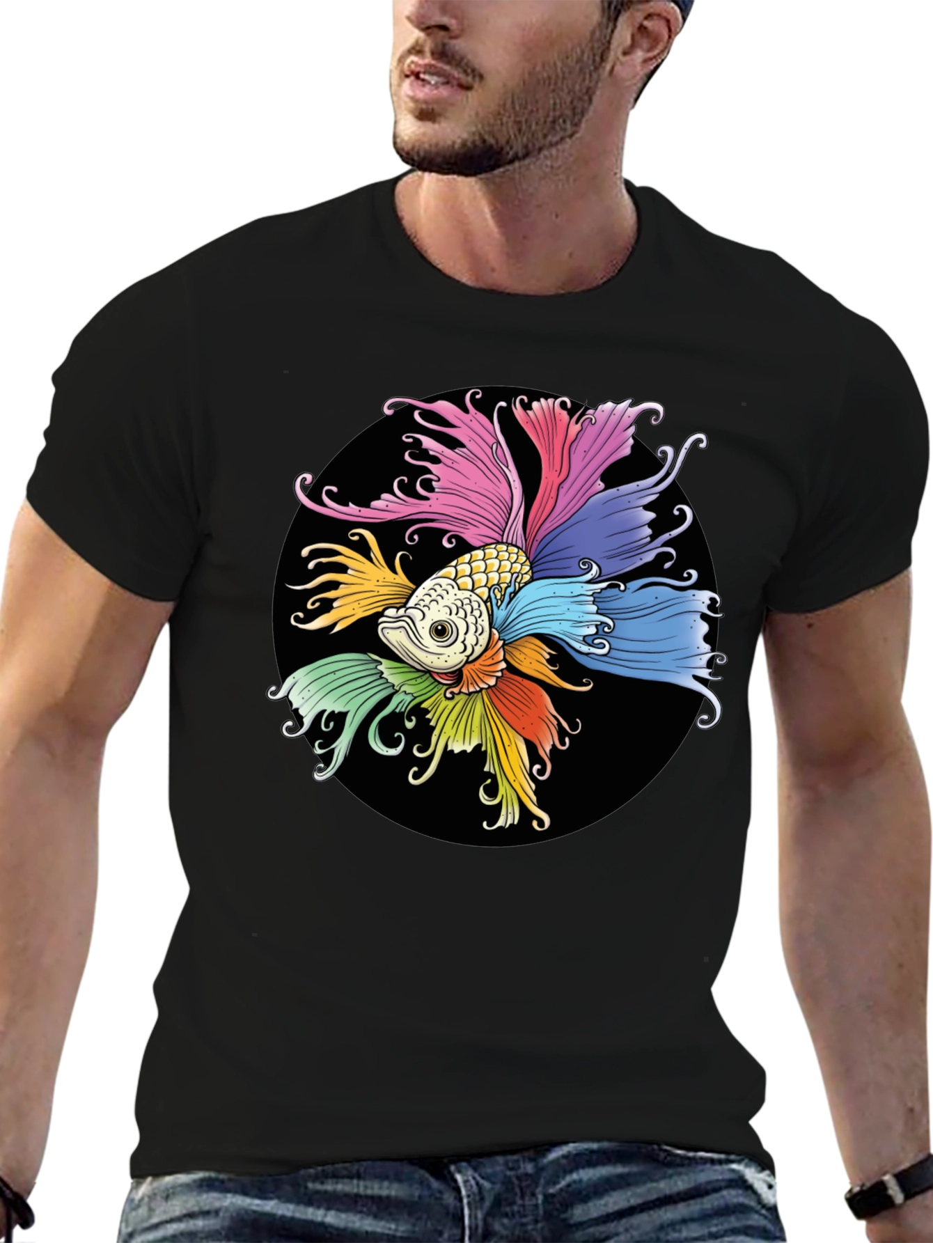 Colorful Betta Fish Graphic T-Shirt