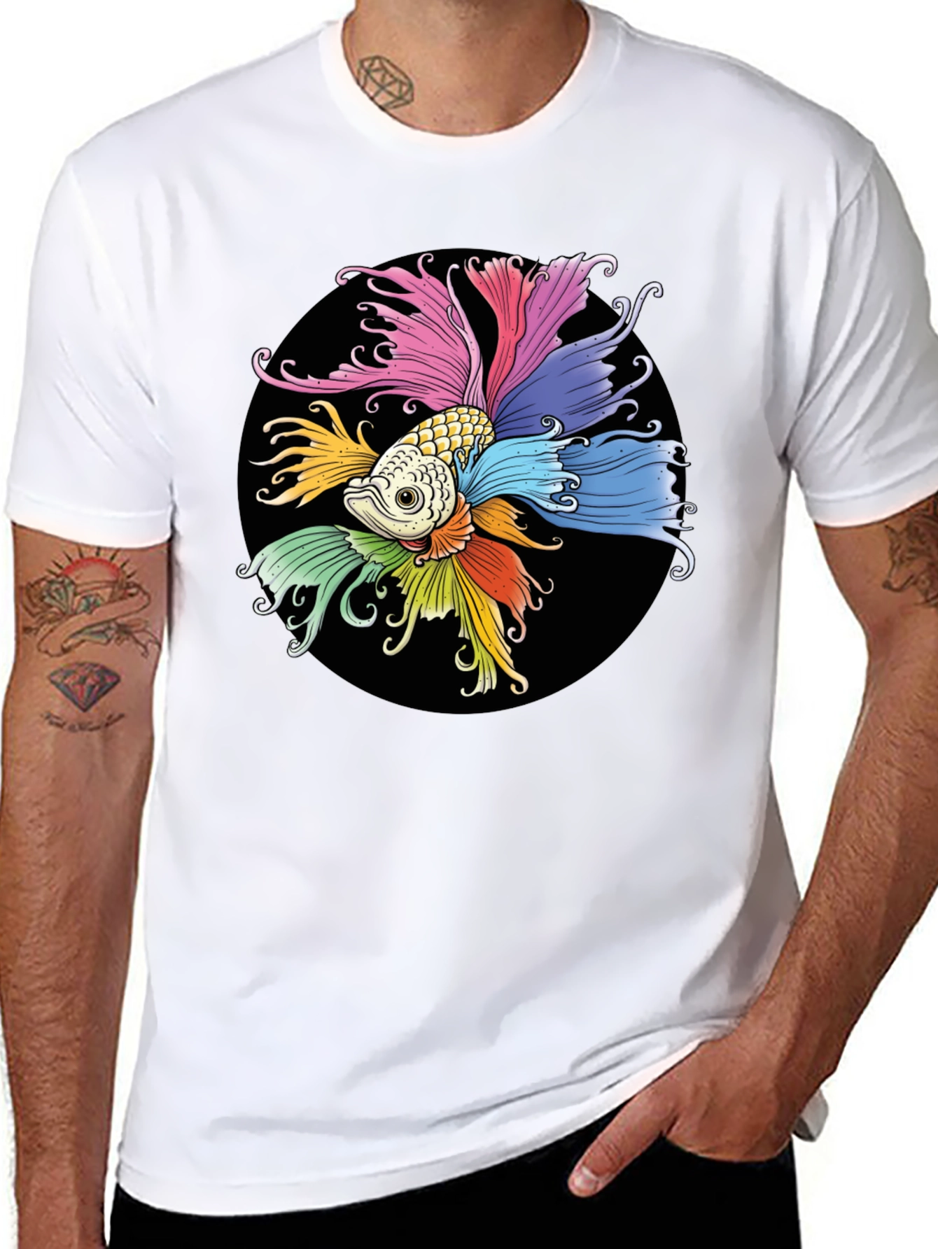 Colorful Betta Fish Graphic T-Shirt