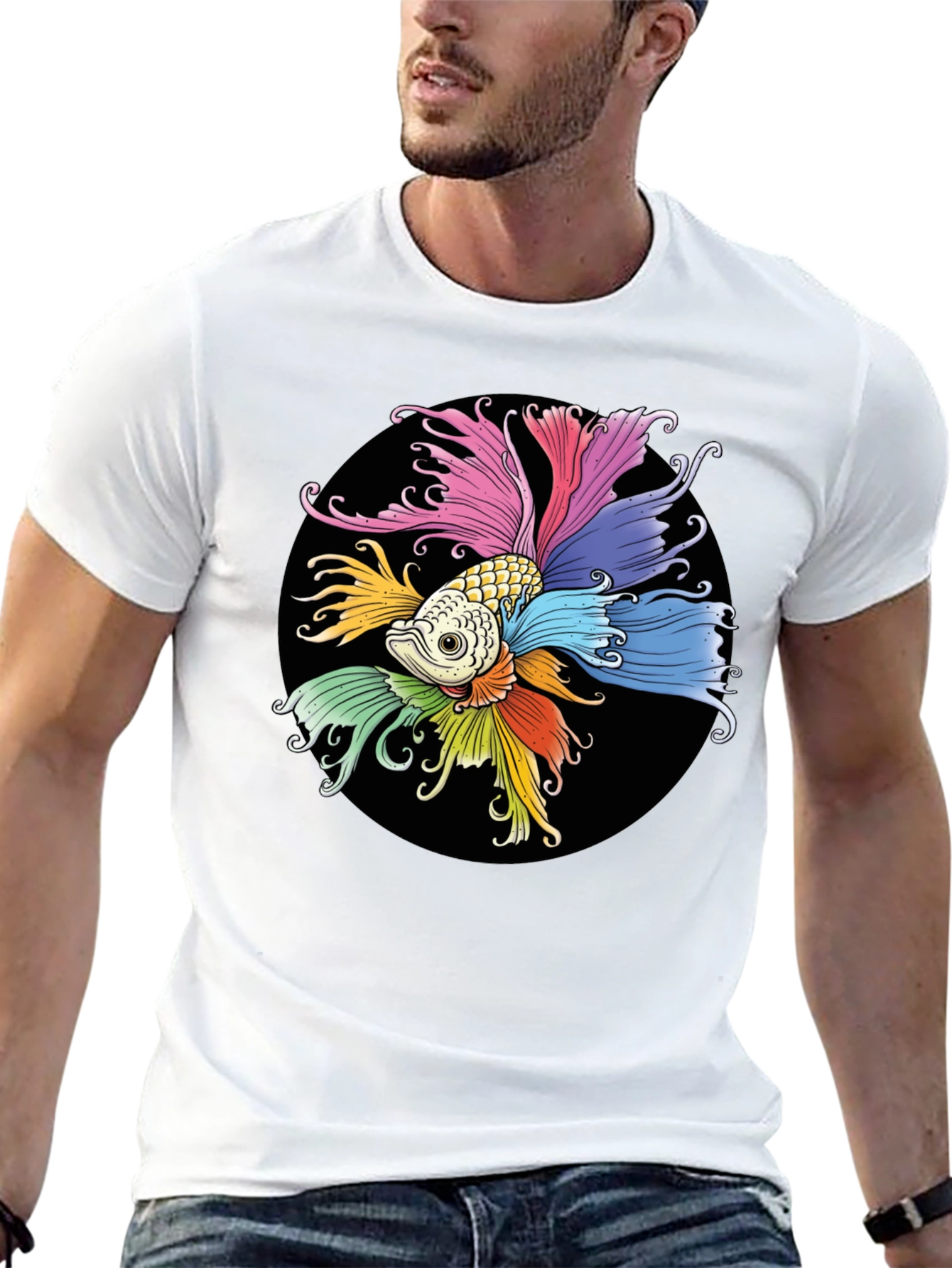 Colorful Betta Fish Graphic T-Shirt