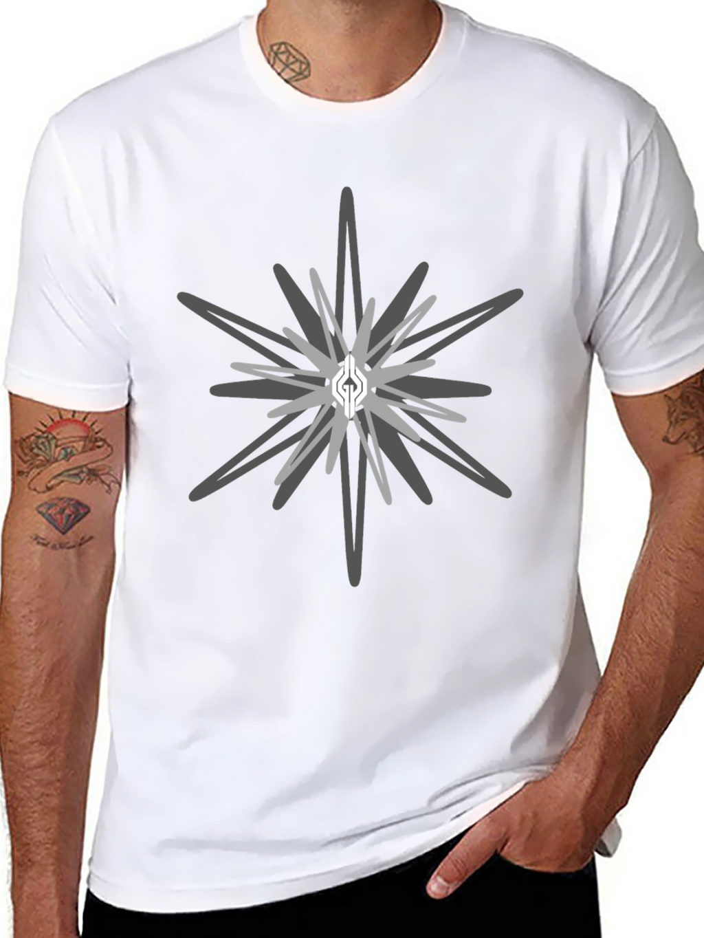 Geometric Starburst Graphic Tee - Stylish Casual Wear