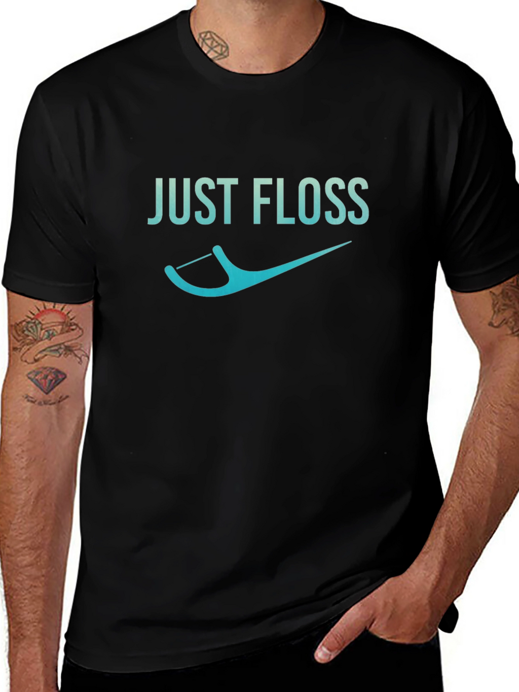 Just Floss Graphic Tee - Dental Hygiene Shirt