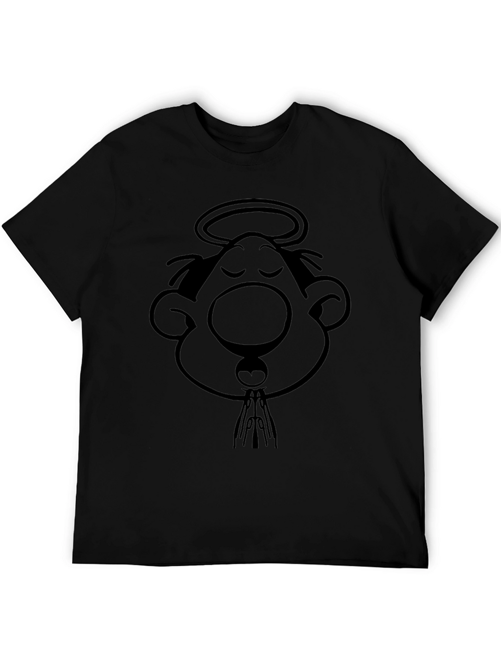 Cartoon Angel Black T-Shirt