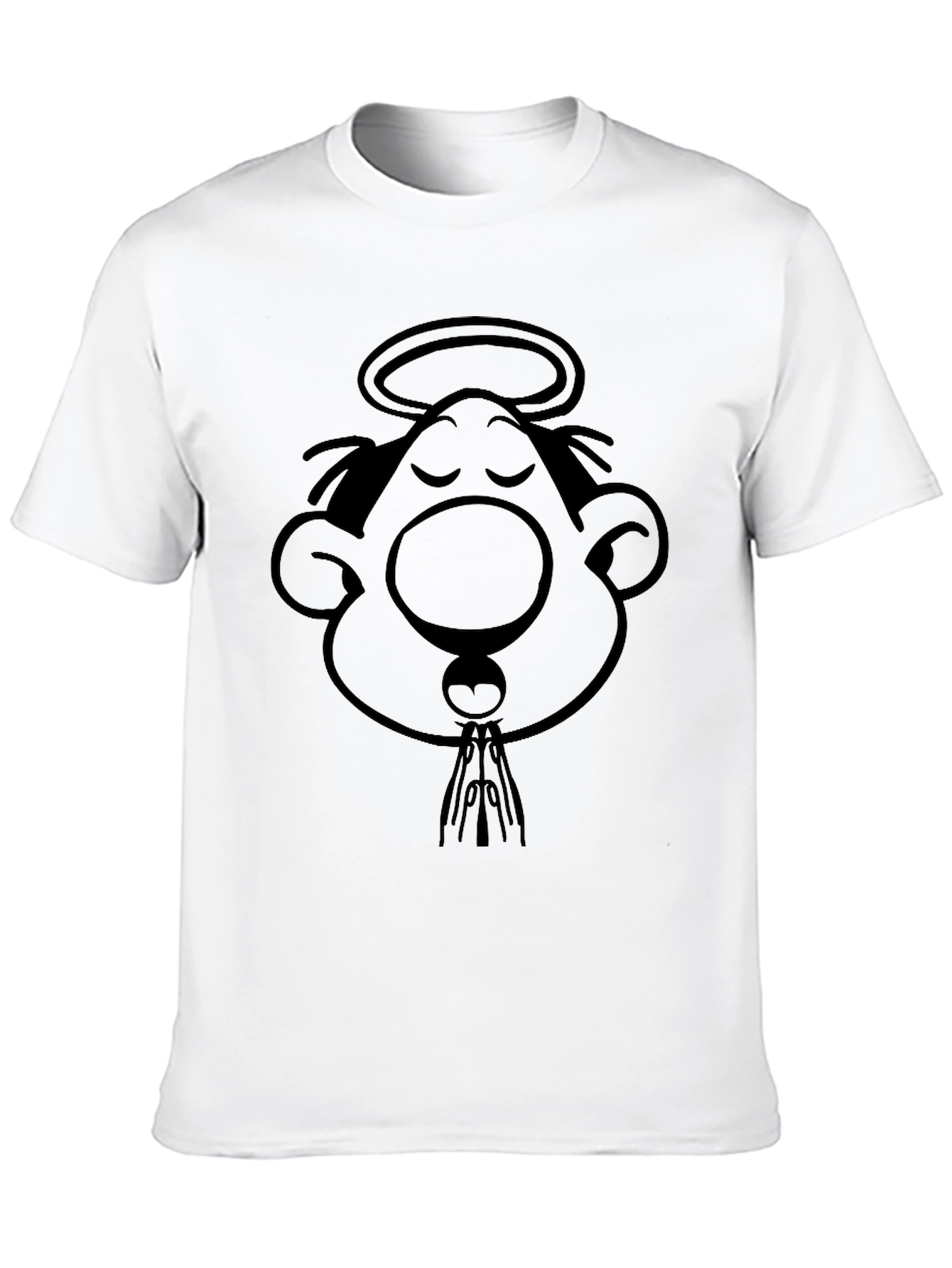 Cartoon Angel Black T-Shirt