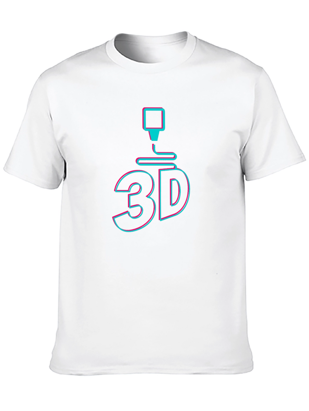 3D Printing Graphic Tee - Black Cotton T-Shirt