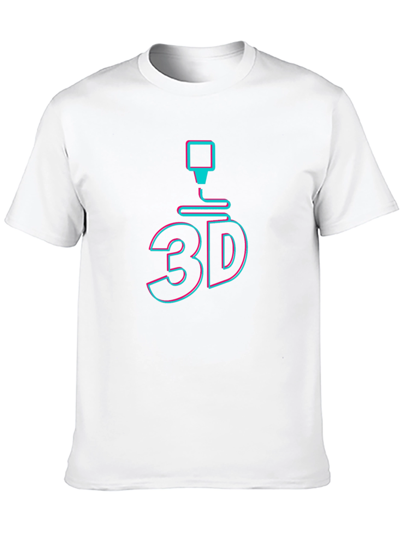 3D Printing Graphic Tee - Black Cotton T-Shirt