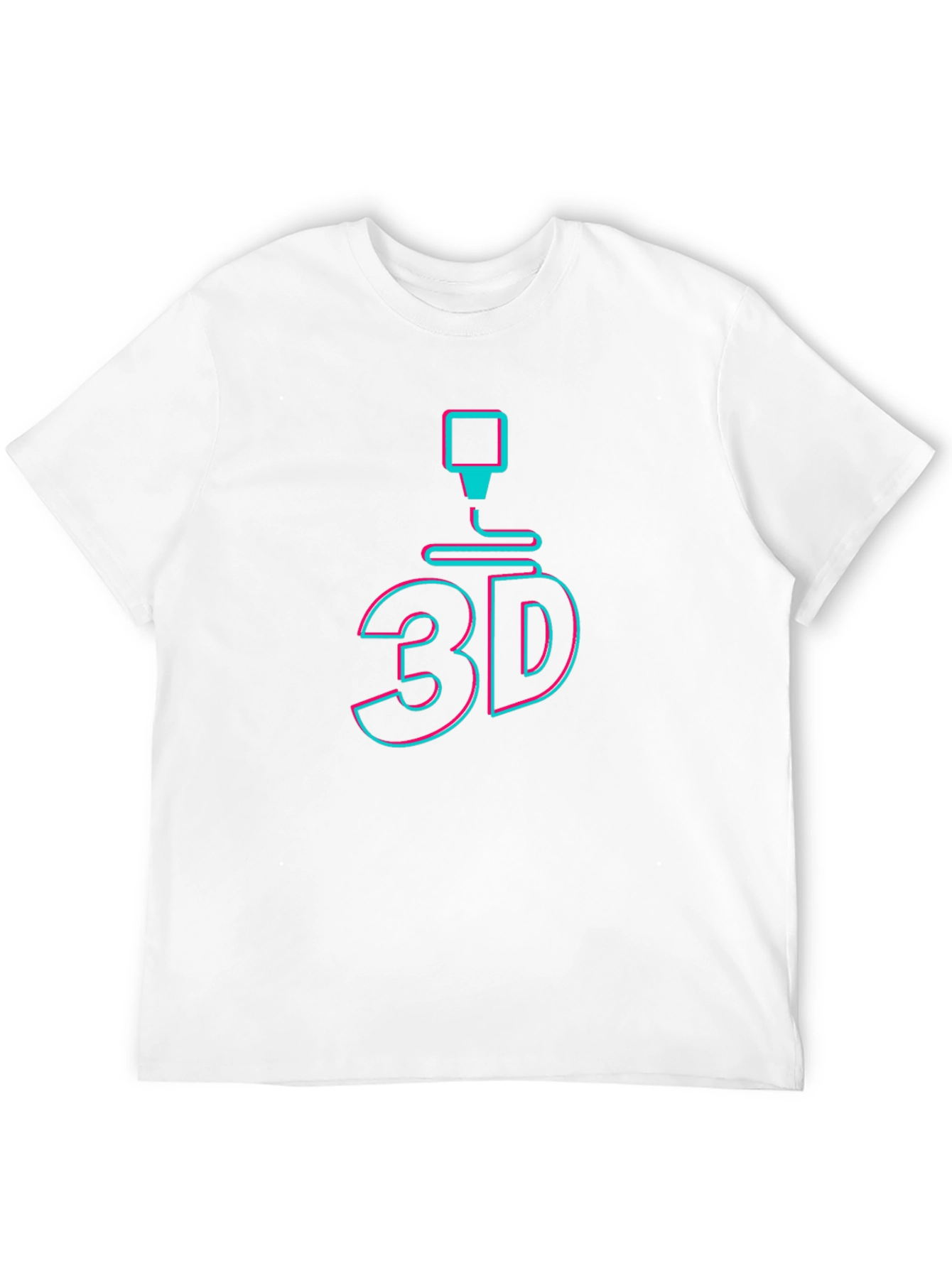 3D Printing Graphic Tee - Black Cotton T-Shirt