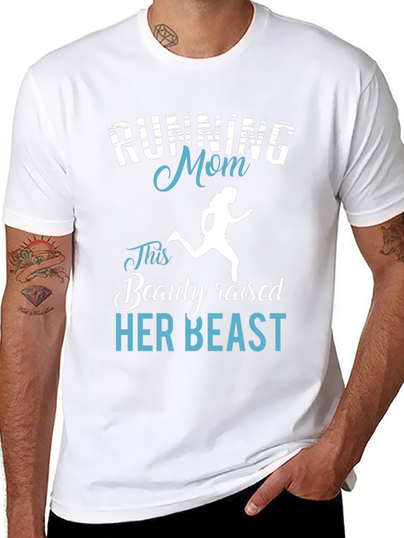 Running Mom T-Shirt - Beauty Raised Her Beast