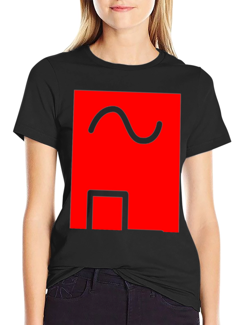 Abstract Graphic Tee - Red & Black