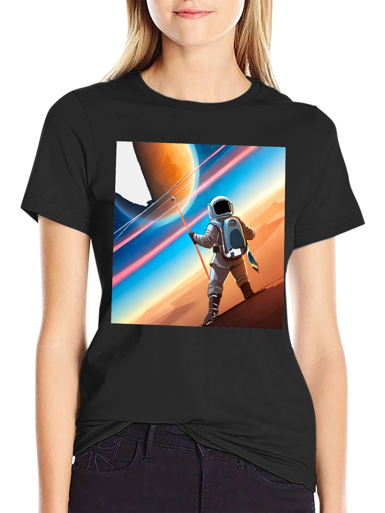 Astronaut Mars Landscape Graphic Tee