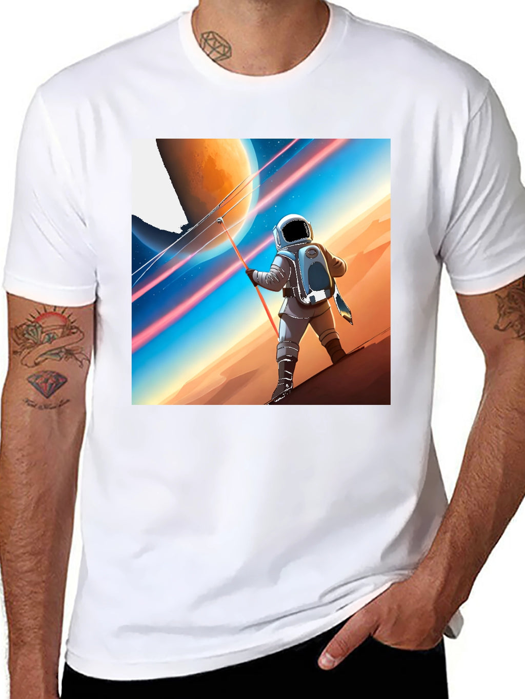 Astronaut Mars Landscape Graphic Tee