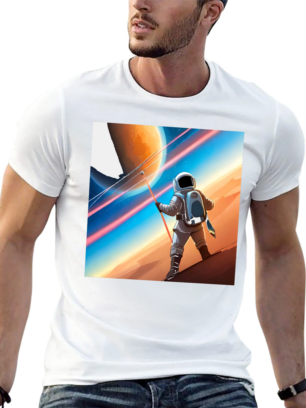 Astronaut Mars Landscape Graphic Tee