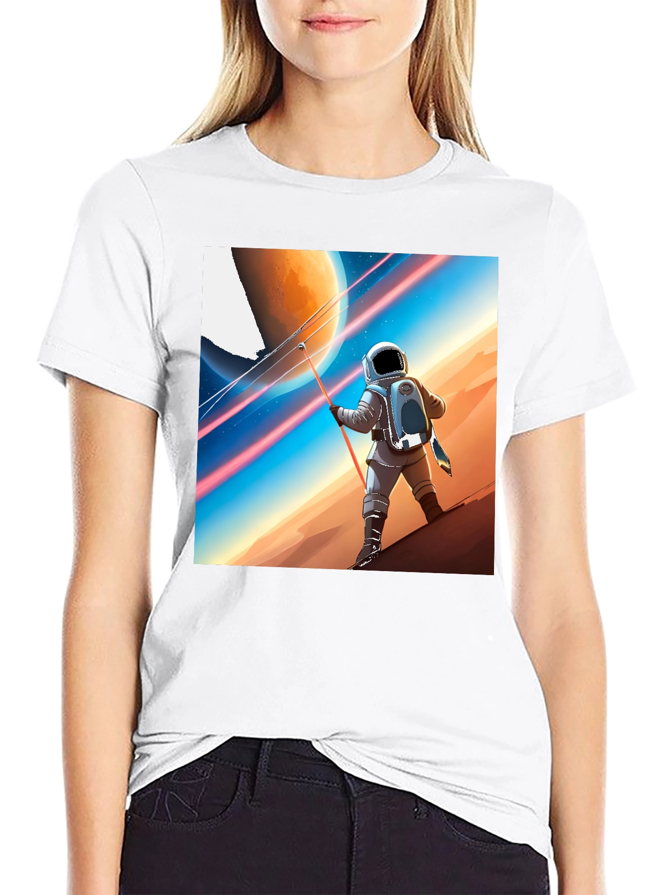 Astronaut Mars Landscape Graphic Tee