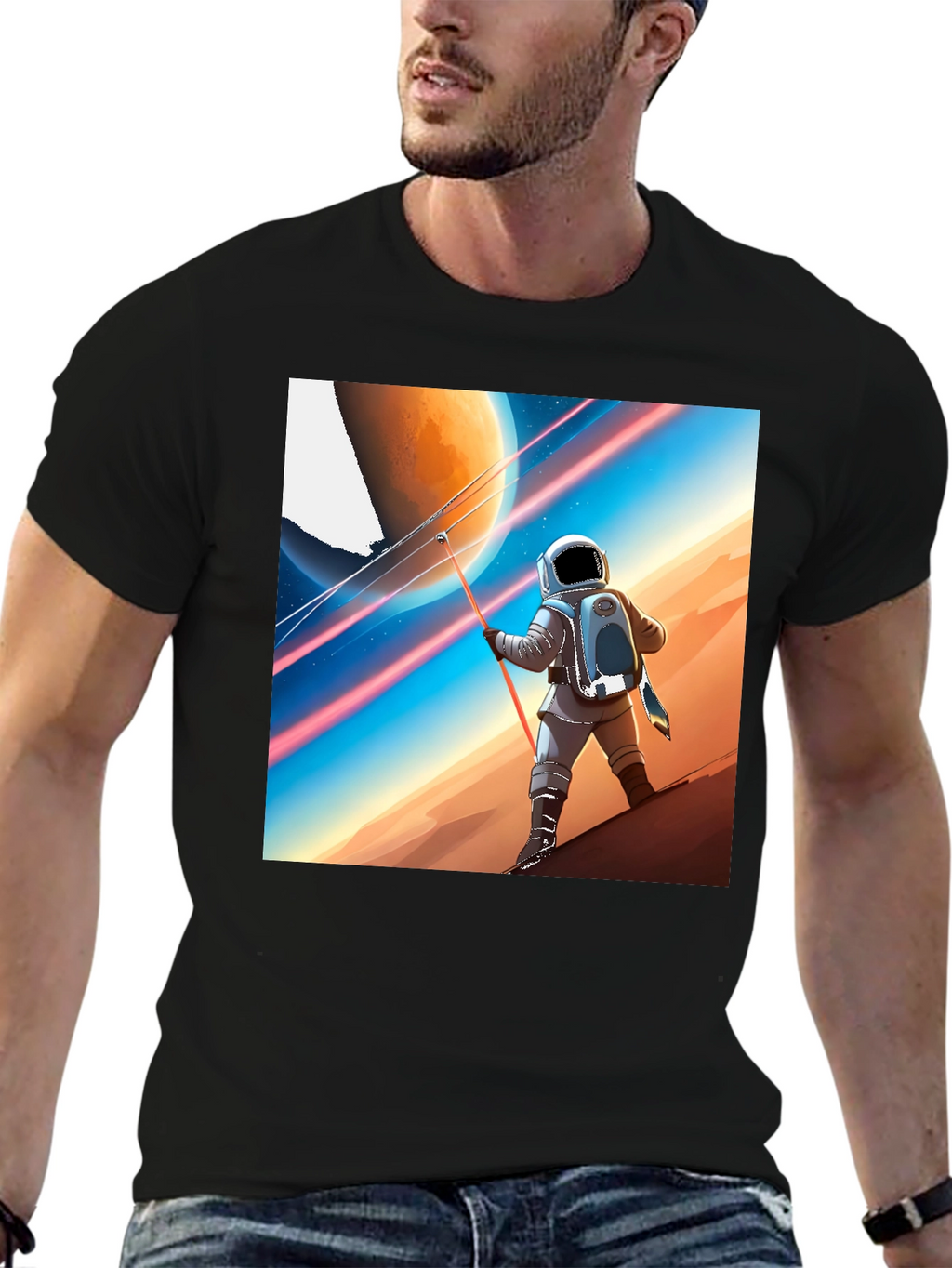 Astronaut Mars Landscape Graphic Tee