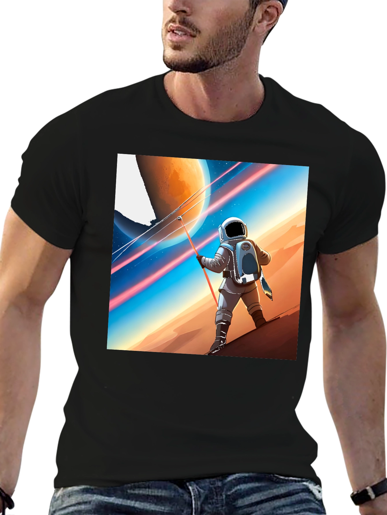 Astronaut Mars Landscape Graphic Tee