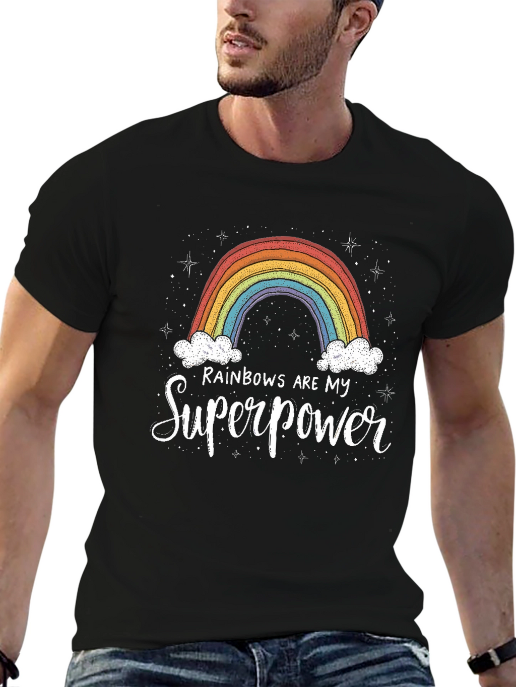 Rainbows Are My Superpower Black T-Shirt