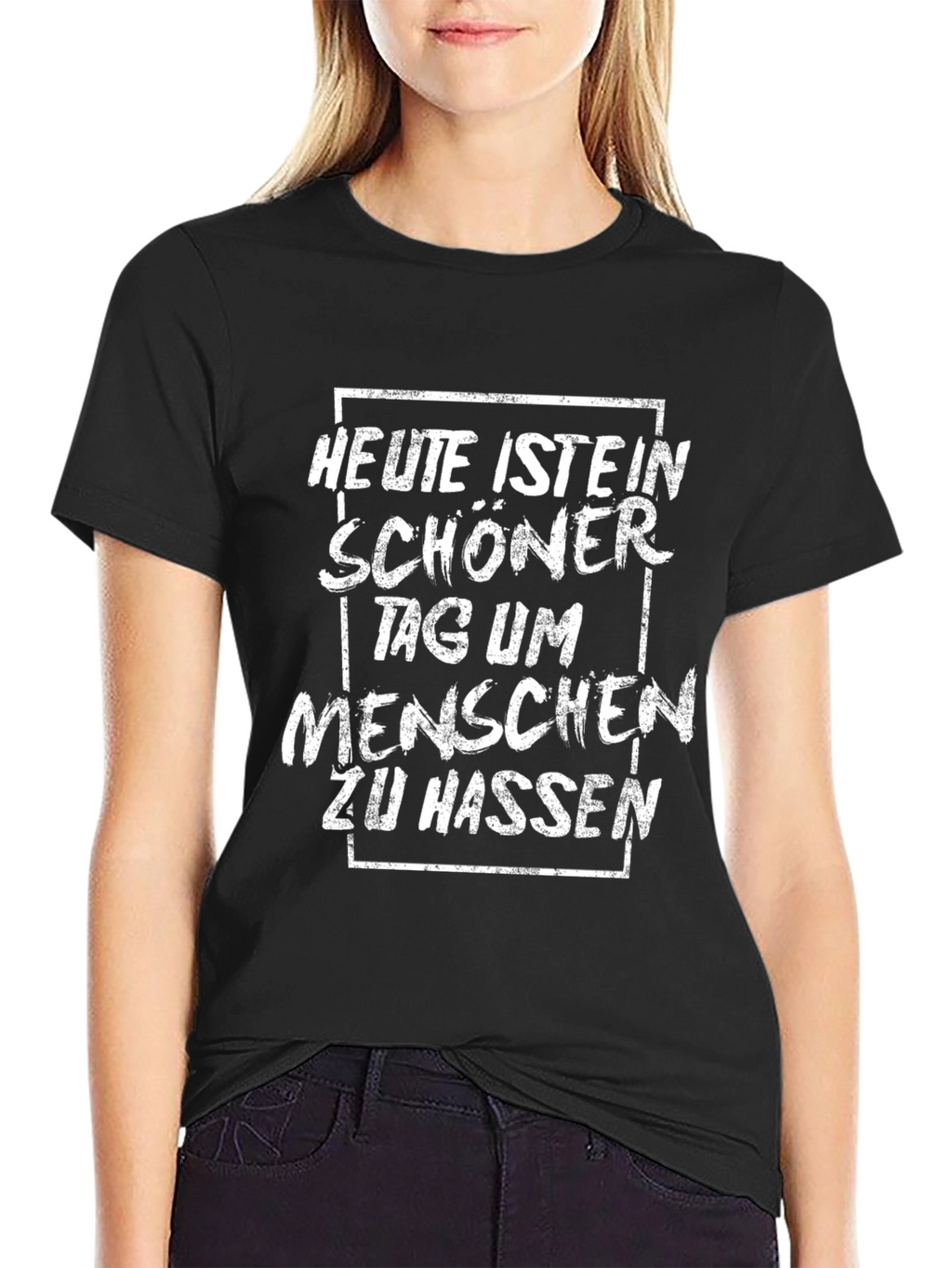 Humorous Black T-Shirt with German Text