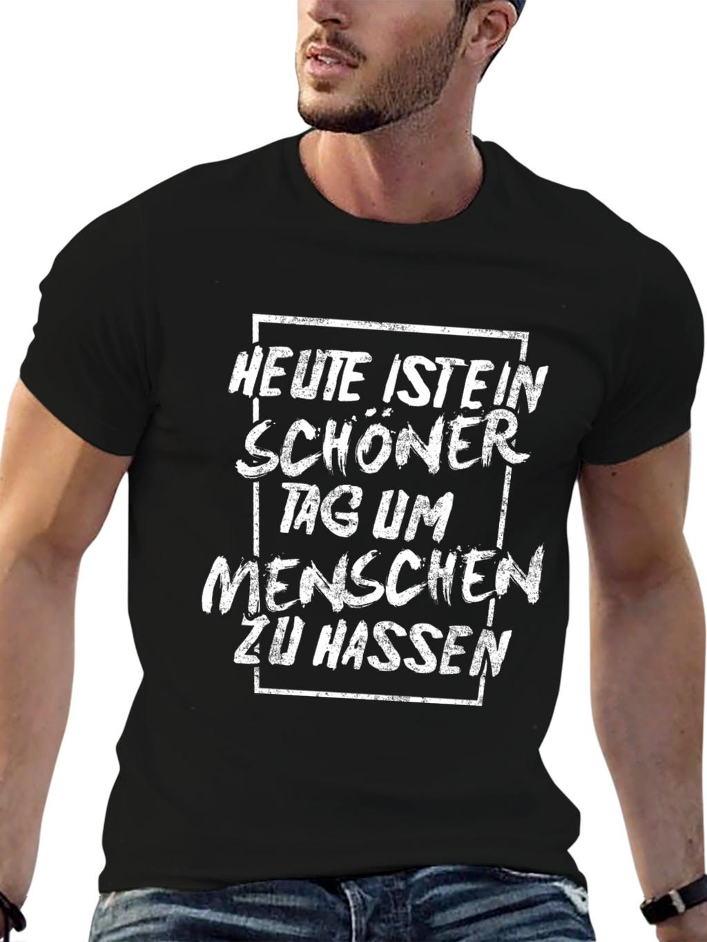 Humorous Black T-Shirt with German Text