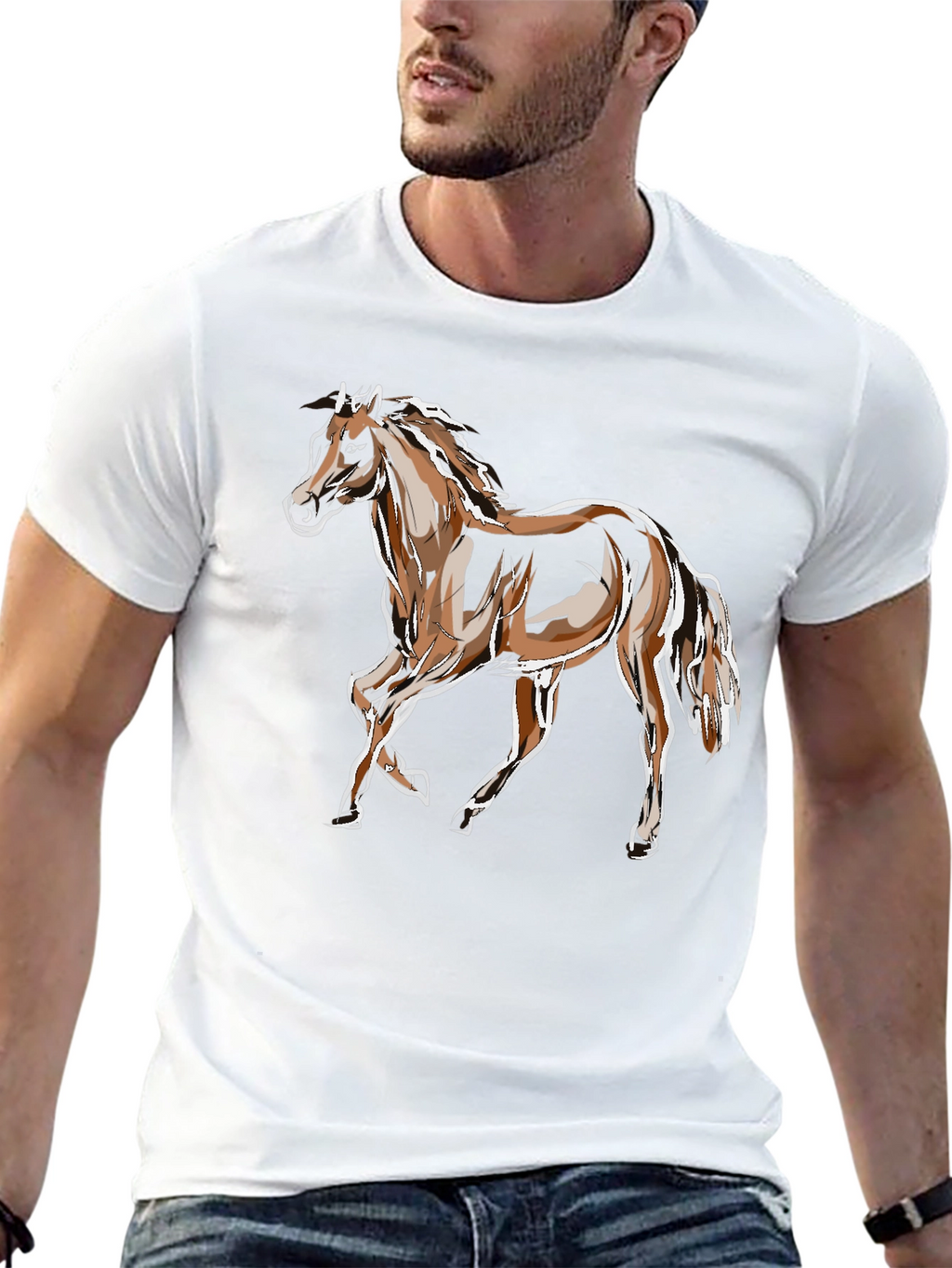 Horse Graphic Tee - Stylish Animal Print