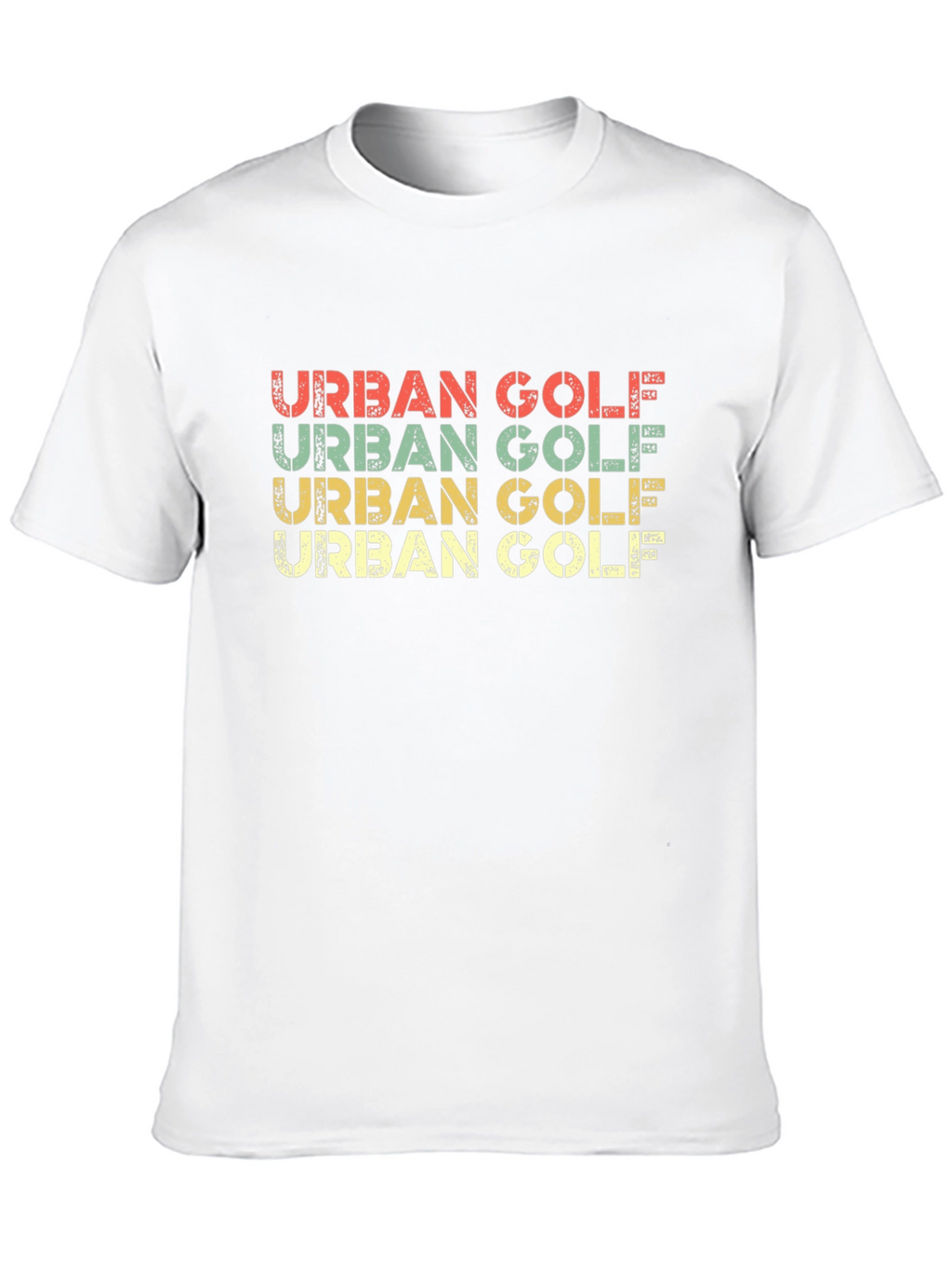 Retro Urban Golf Graphic Tee - Black