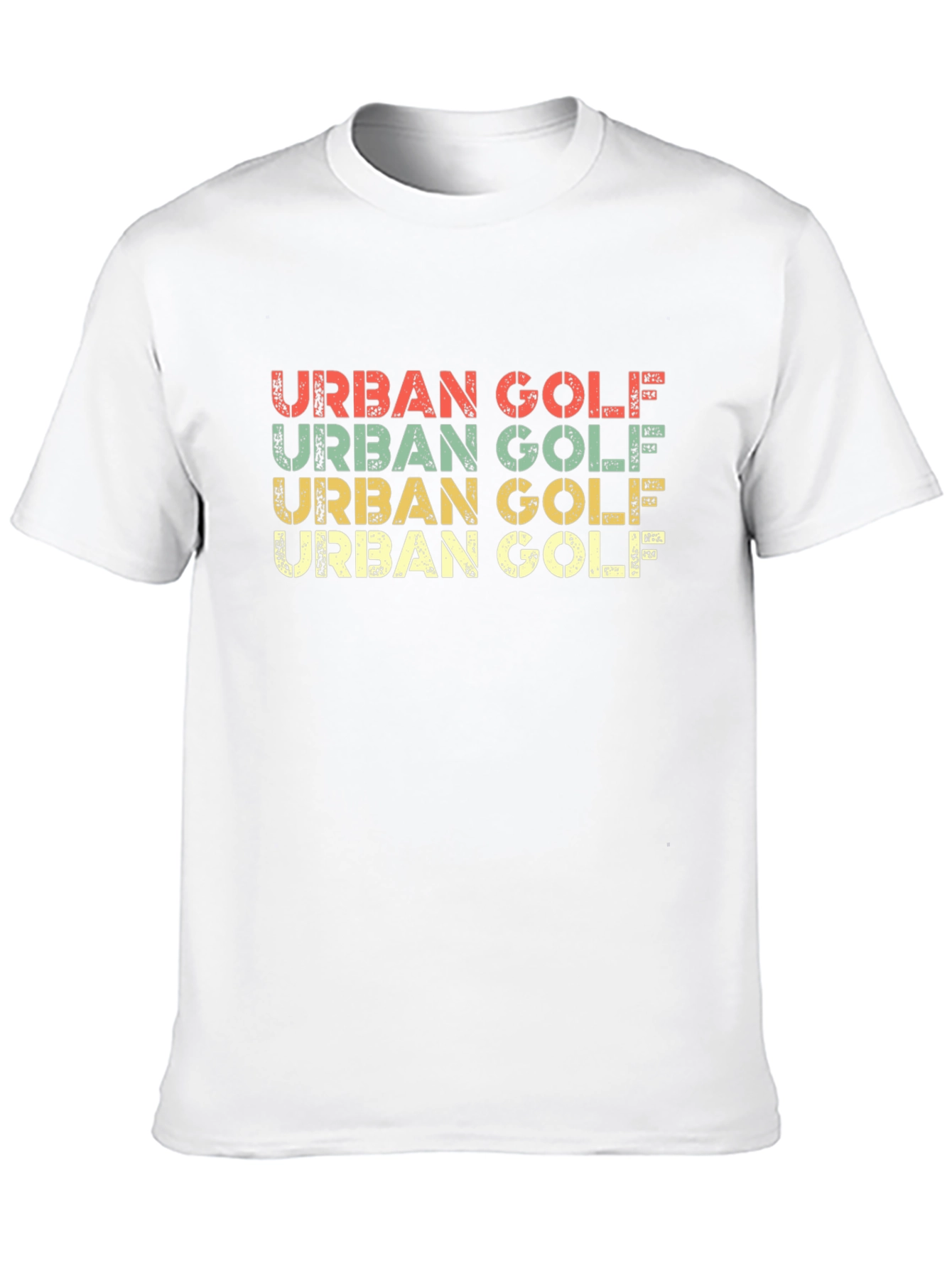 Retro Urban Golf Graphic Tee - Black