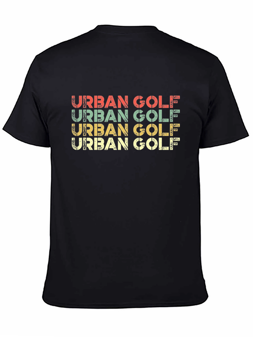 Retro Urban Golf Graphic Tee - Black